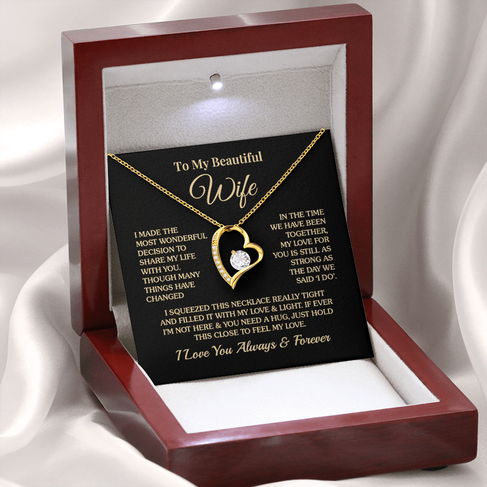 To My Beautiful Wife - Share My Life - Forever Love Necklace