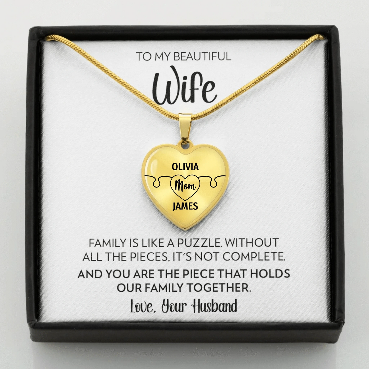 Wife - Family Is Like A Puzzle Mockup for teeinblue