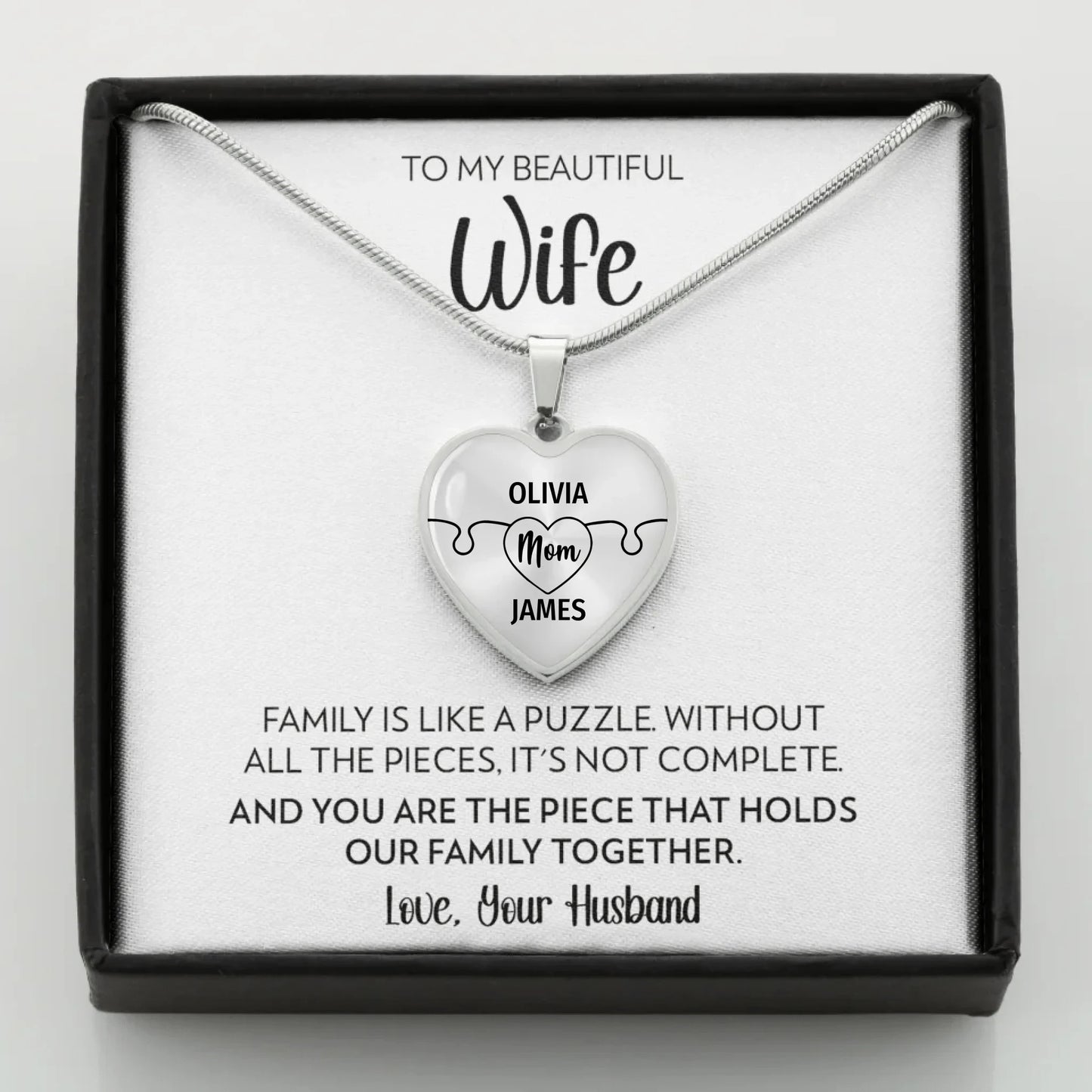 WIFE Family is like a puzzle white mockup for teeinblue STEEL