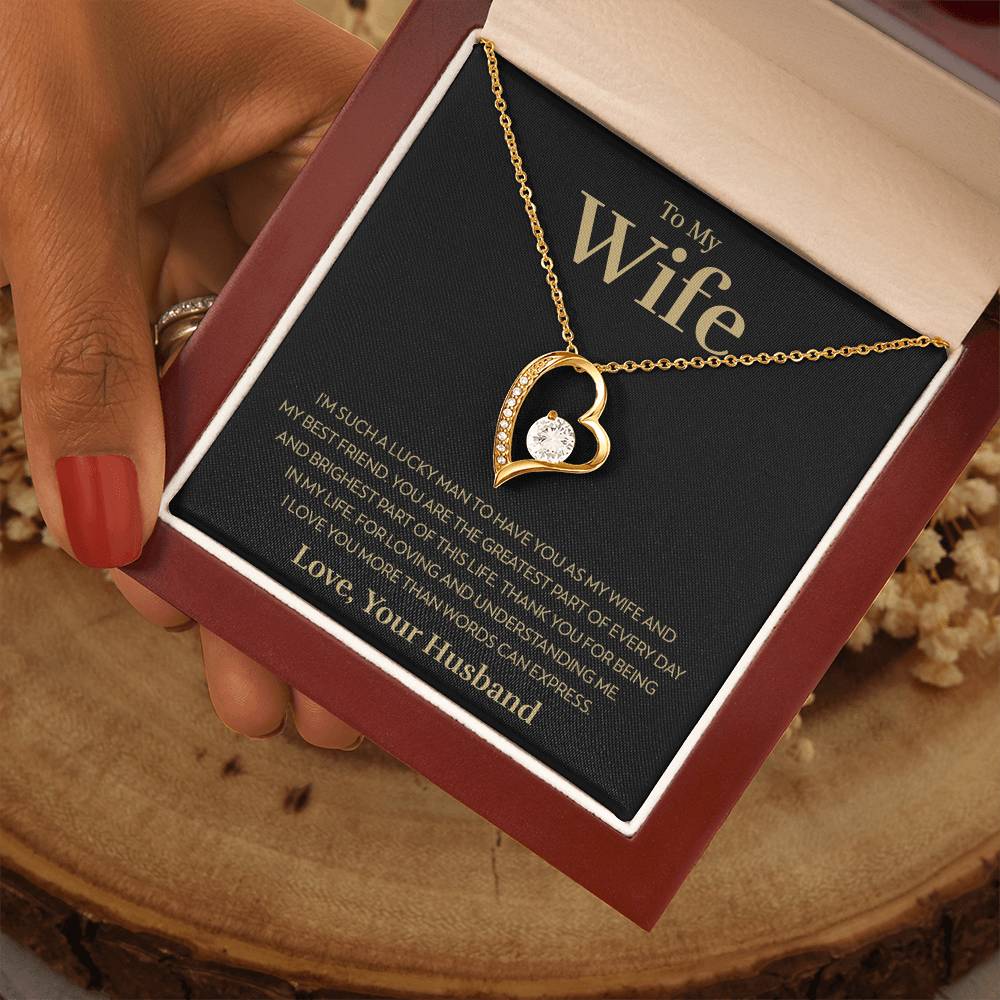 To My Wife - Lucky Man - Forever Love Necklace