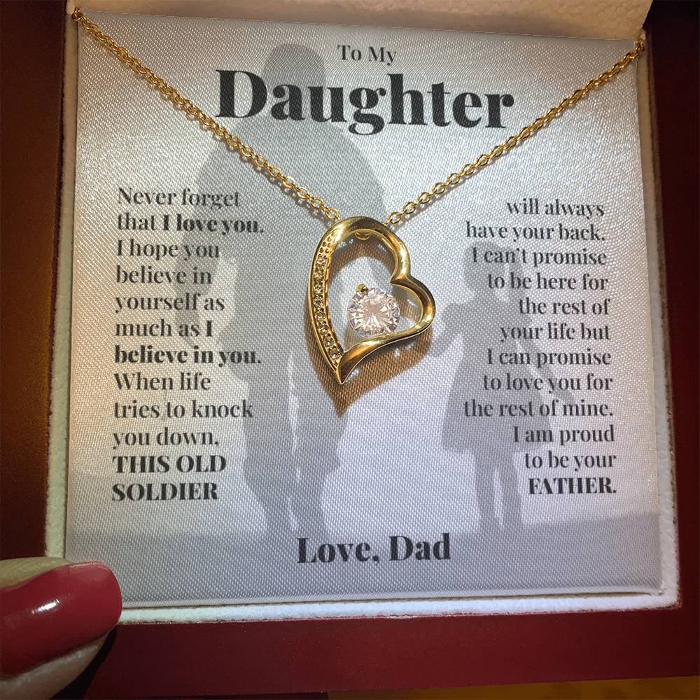 To My Daughter (From Dad) - This Old Soldier - Forever Love Necklace