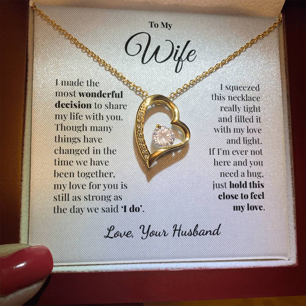 To My Wife - Share My Life (White) - Forever Love Necklace
