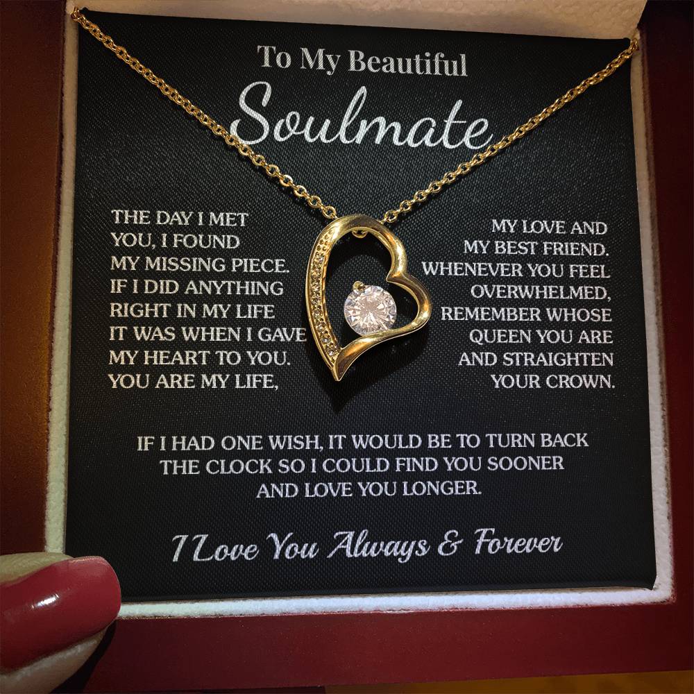 To My Soulmate - Missing Piece - Forever Love Necklace