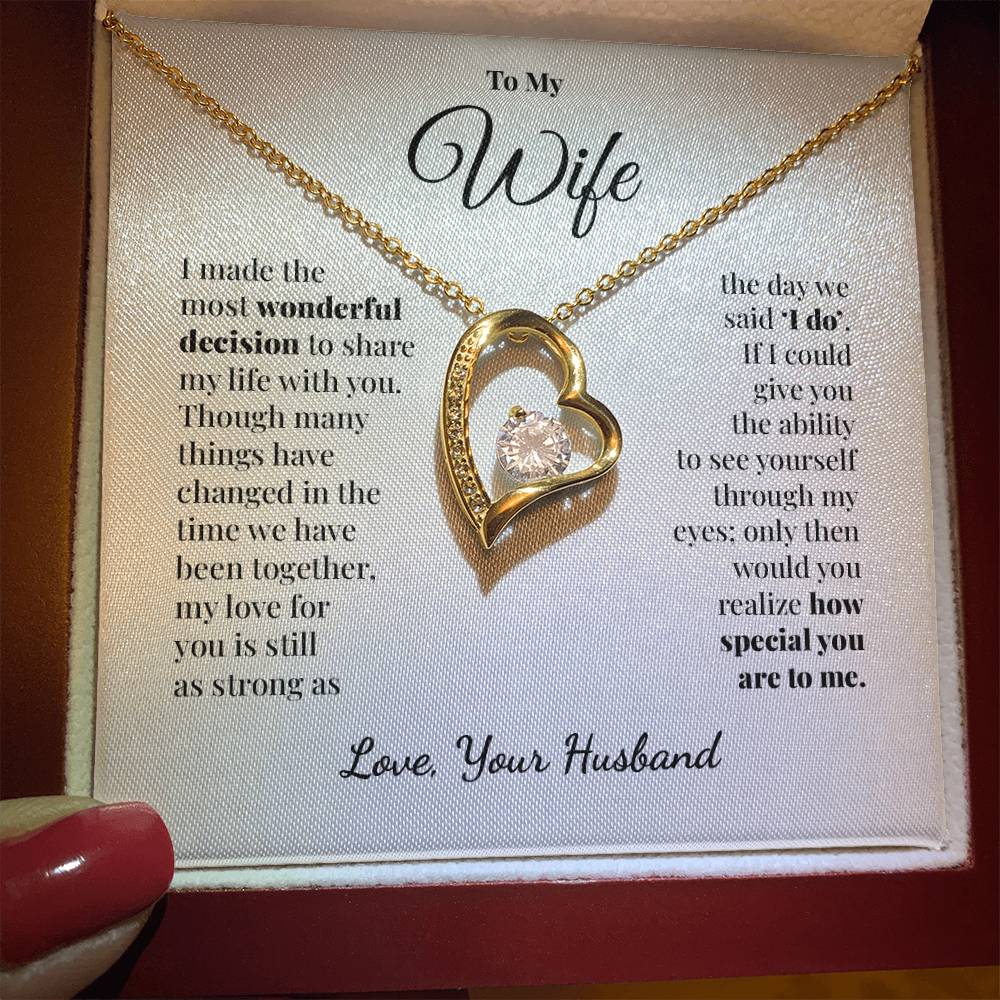To My Wife - Still As Strong (White) - Forever Love Necklace