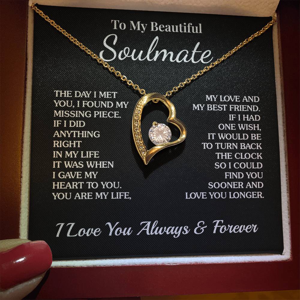 To My Soulmate - Missing Piece - Forever Love Necklace