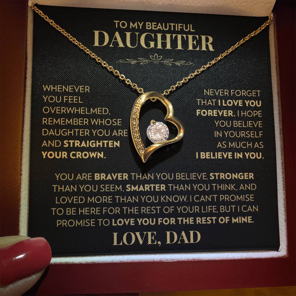 To My Daughter (From Dad) - Never Forget That I Love You - Forever Love Necklace