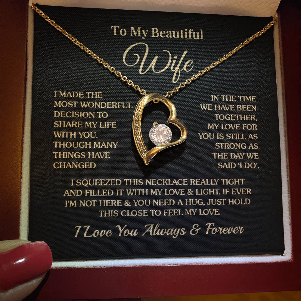 To My Beautiful Wife - Share My Life - Forever Love Necklace