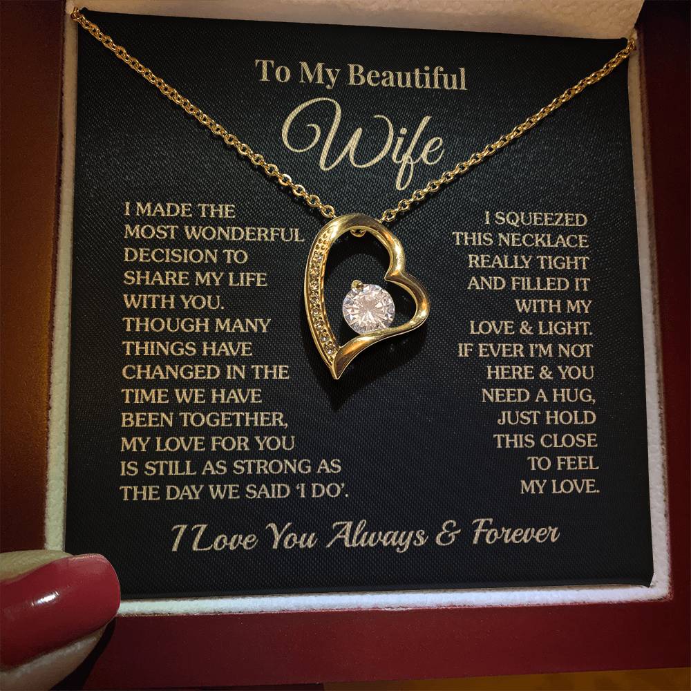 To My Beautiful Wife - Share My Life - Forever Love Necklace
