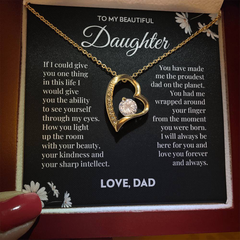 To My Daughter (from Dad) - Always Here For You - Forever Love Necklace