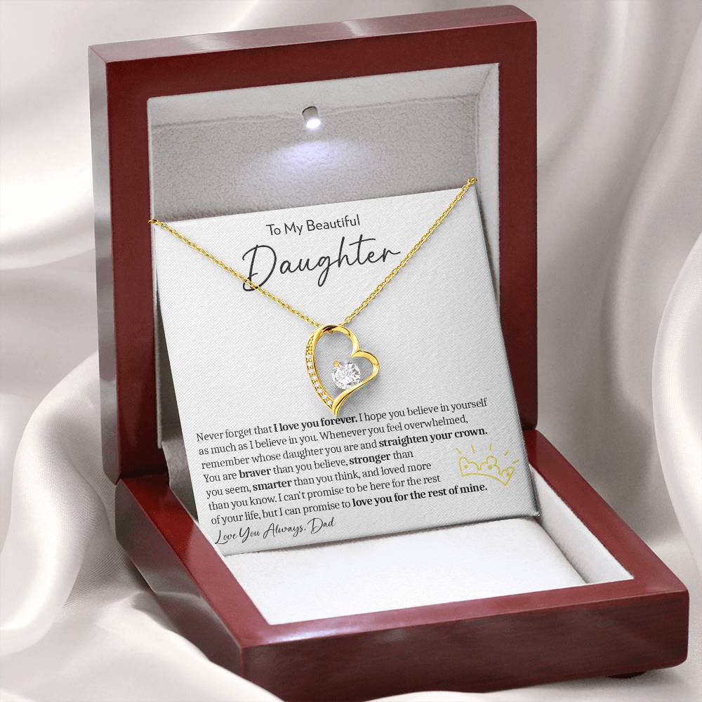 To My Daughter (From Dad) - Straighten Your Crown - Forever Love Necklace