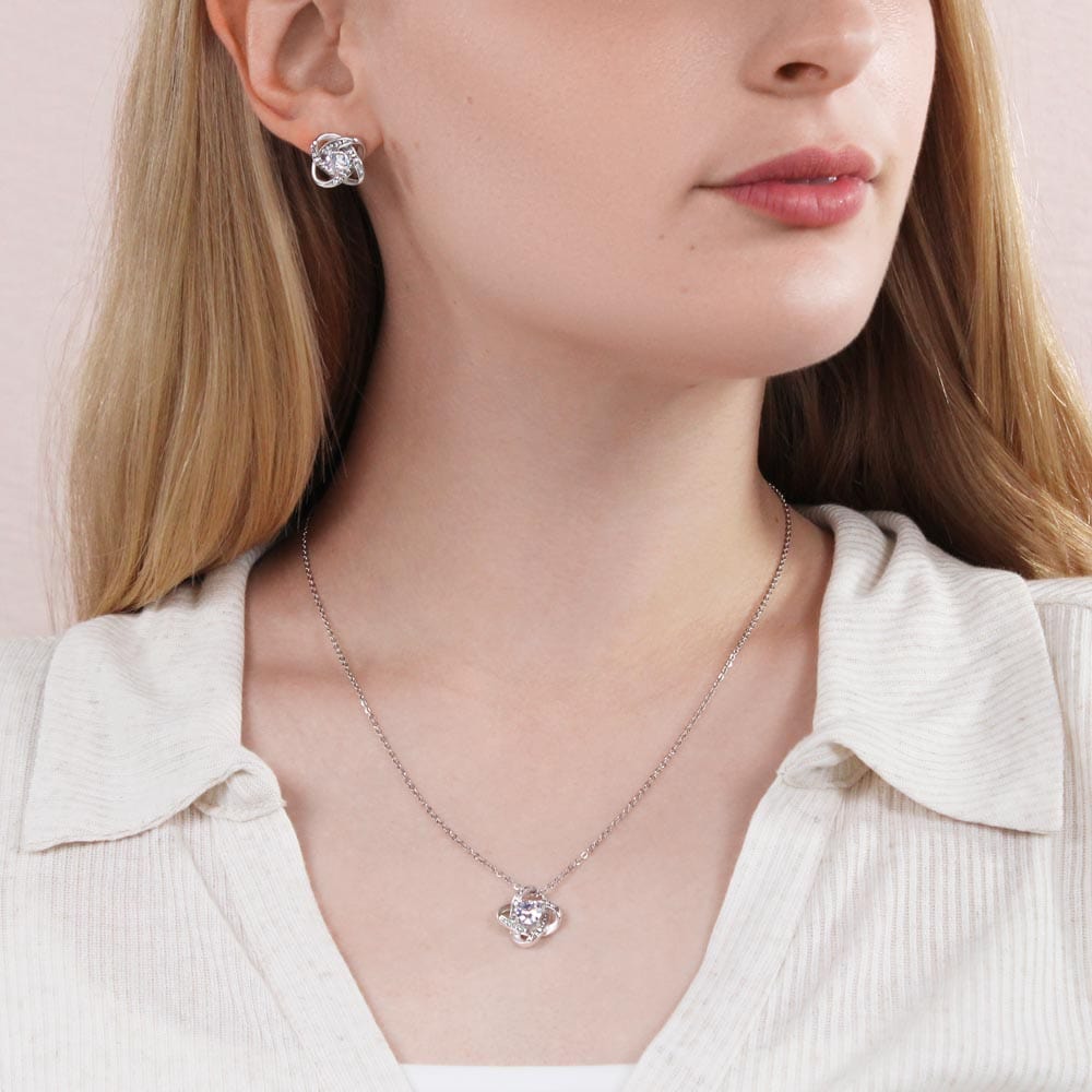 To My Wife - Together - Love Knot Necklace & Earrings Set