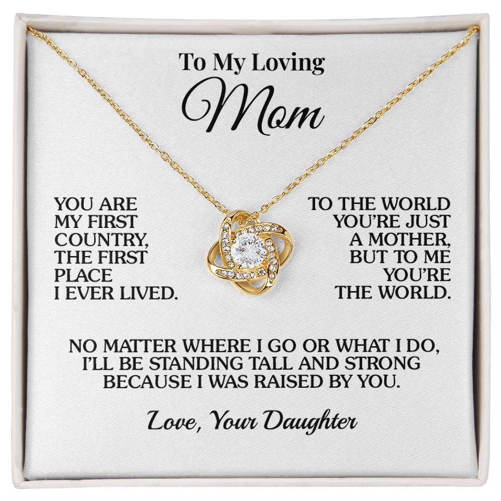 To Mom (From Daughter) - First Country - Love Knot Necklace