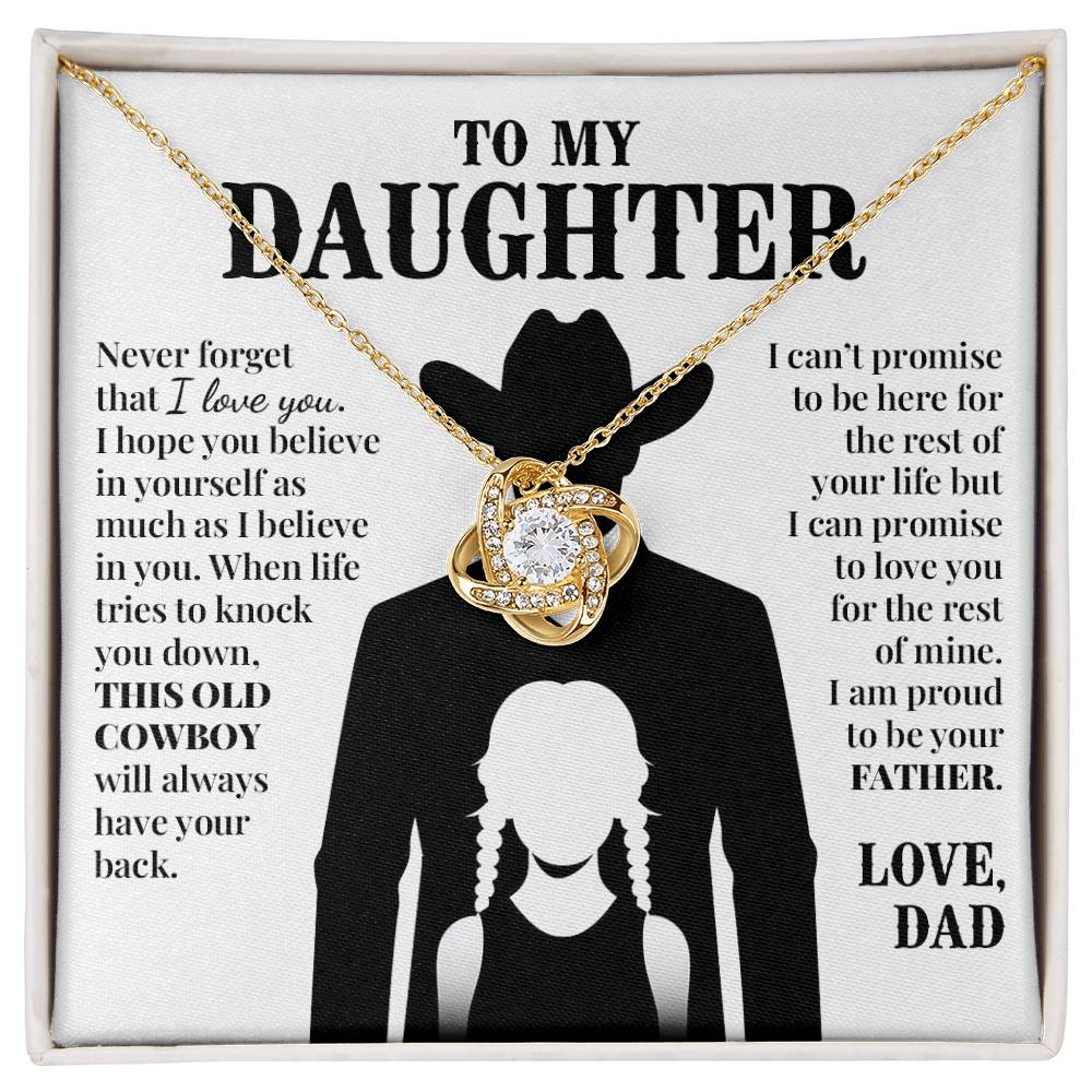 To Daughter (From Dad) - This Old Cowboy - Love Knot Necklace