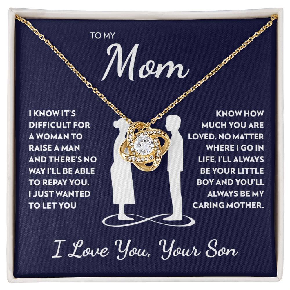 Son to Mom - Caring Mother - Love Knot Necklace