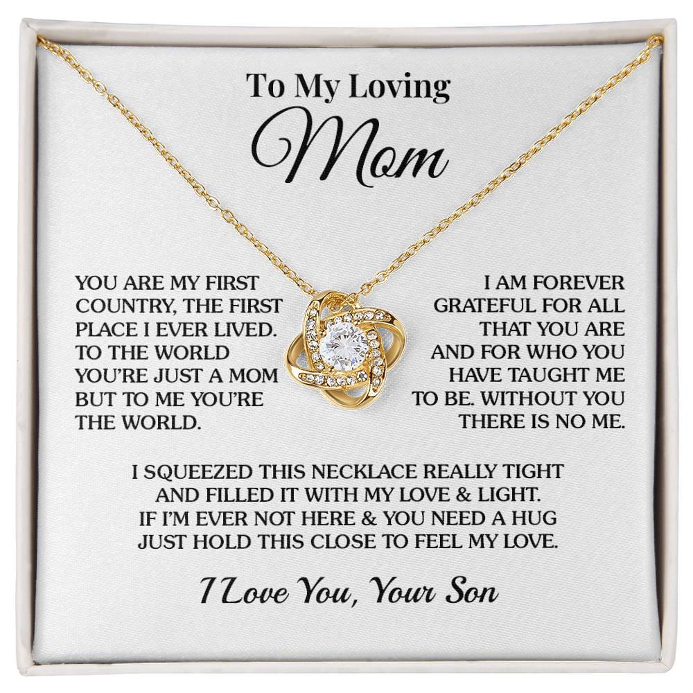 To Mom (From Son) - Hold This Close - Love Knot Necklace