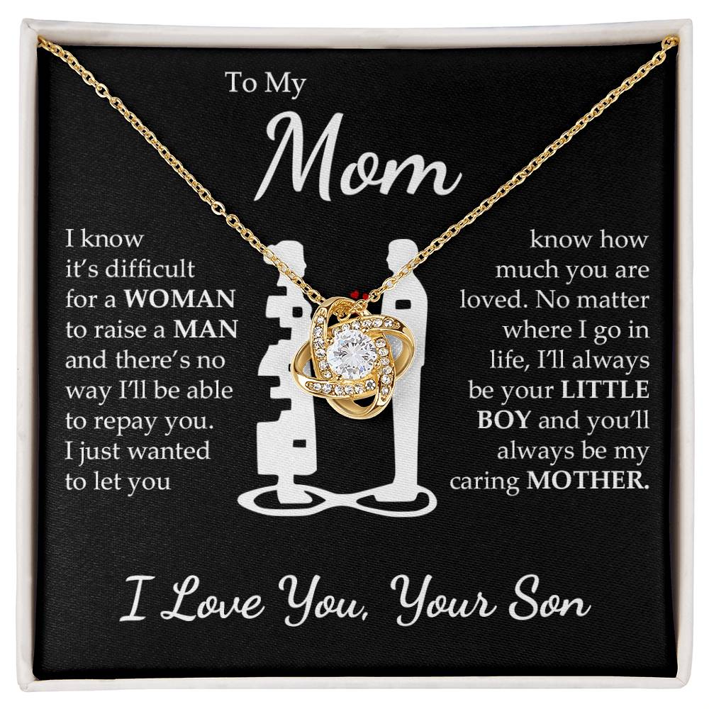 Son to Mom - Caring Mother - Love Knot Necklace