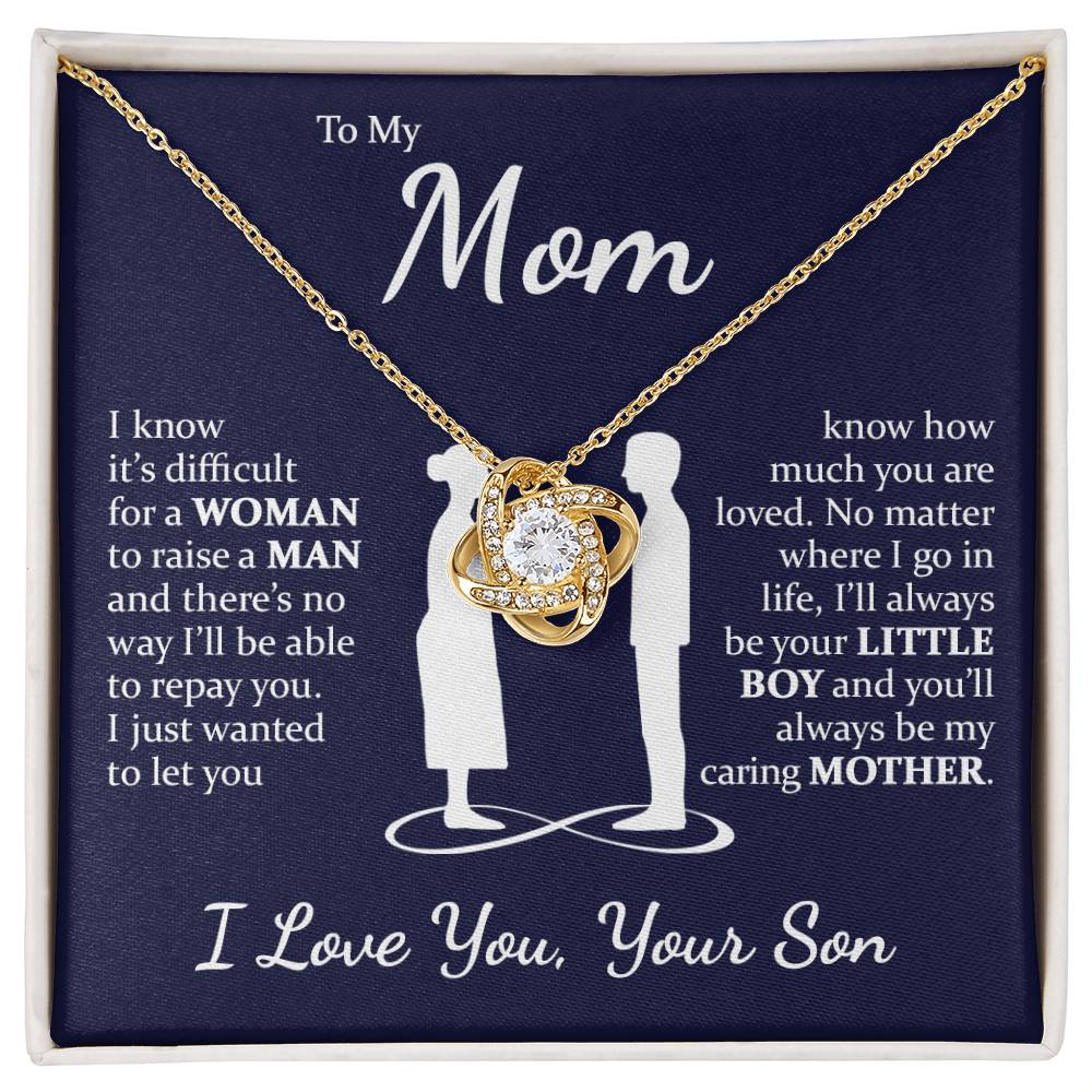 Son to Mom - Caring Mother - Love Knot Necklace