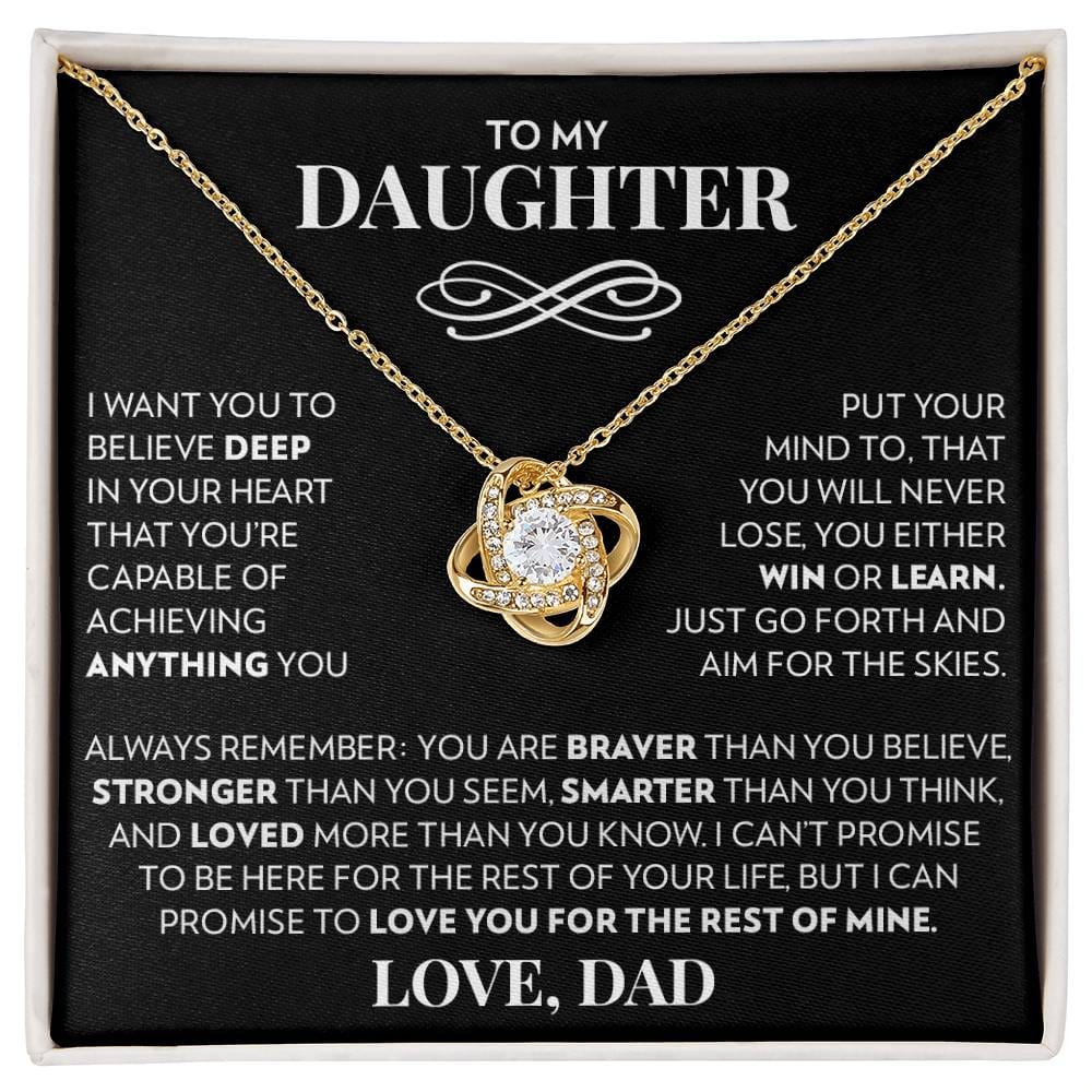 To Daughter (From Dad) - Aim For The Skies - Love Knot Necklace
