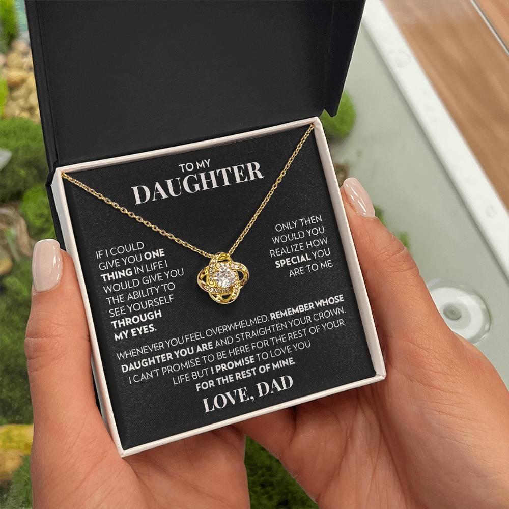 To Daughter (From Dad) - One Thing - Love Knot Necklace