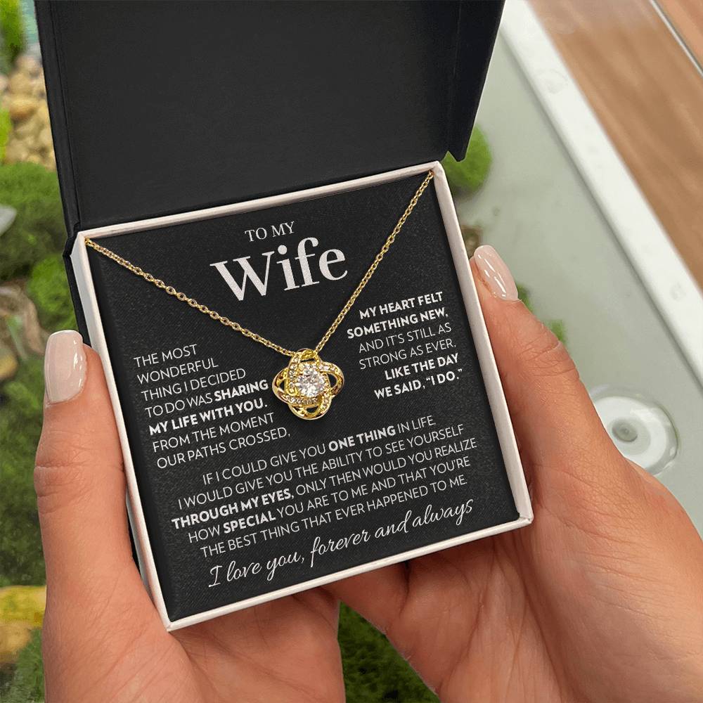 To My Wife - Our Paths - Love Knot Necklace