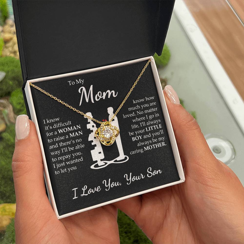 Son to Mom - Caring Mother - Love Knot Necklace