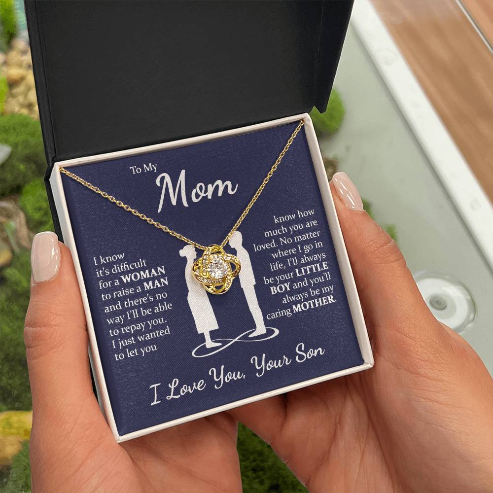 Son to Mom - Caring Mother - Love Knot Necklace