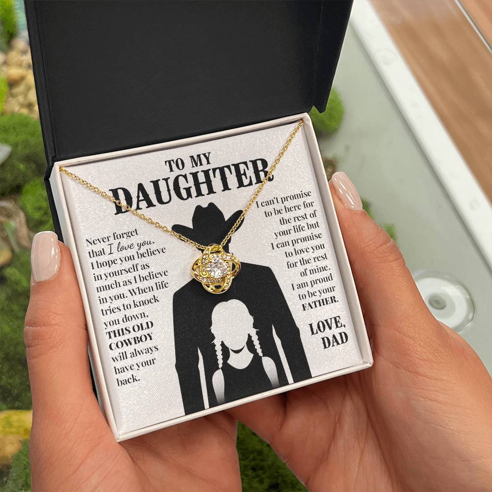 To Daughter (From Dad) - This Old Cowboy - Love Knot Necklace