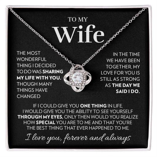 To My Wife - Together - Love Knot Necklace