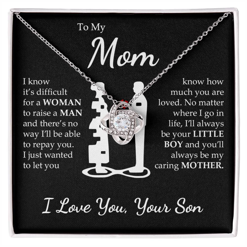 Son to Mom - Caring Mother - Love Knot Necklace