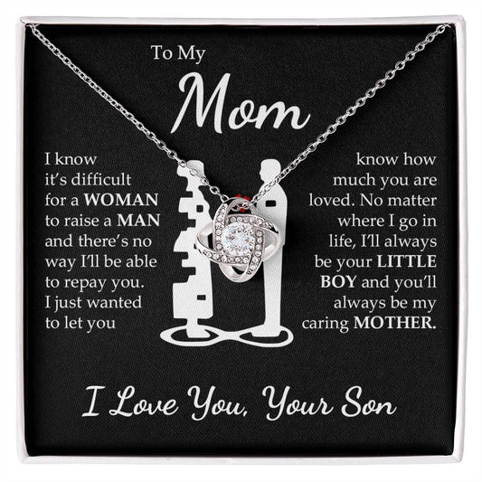 Son to Mom - Caring Mother - Love Knot Necklace