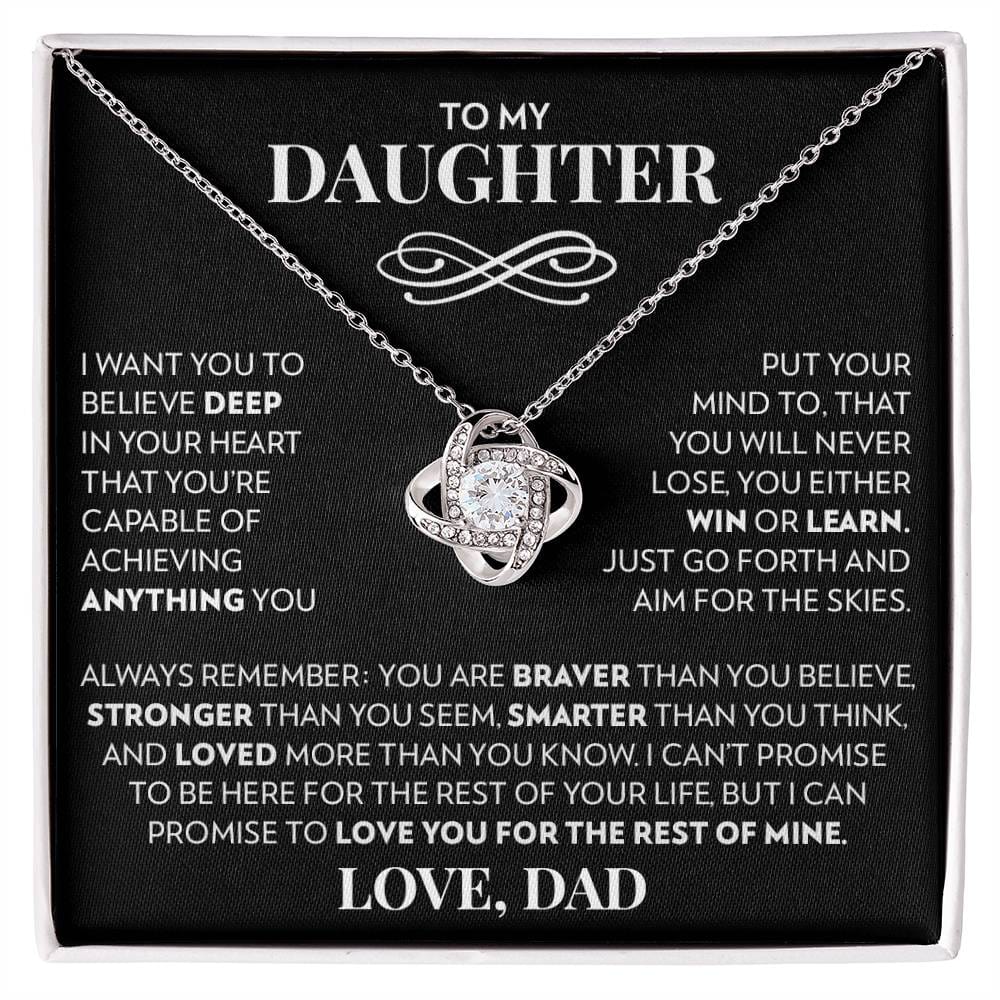 To Daughter (From Dad) - Aim For The Skies - Love Knot Necklace