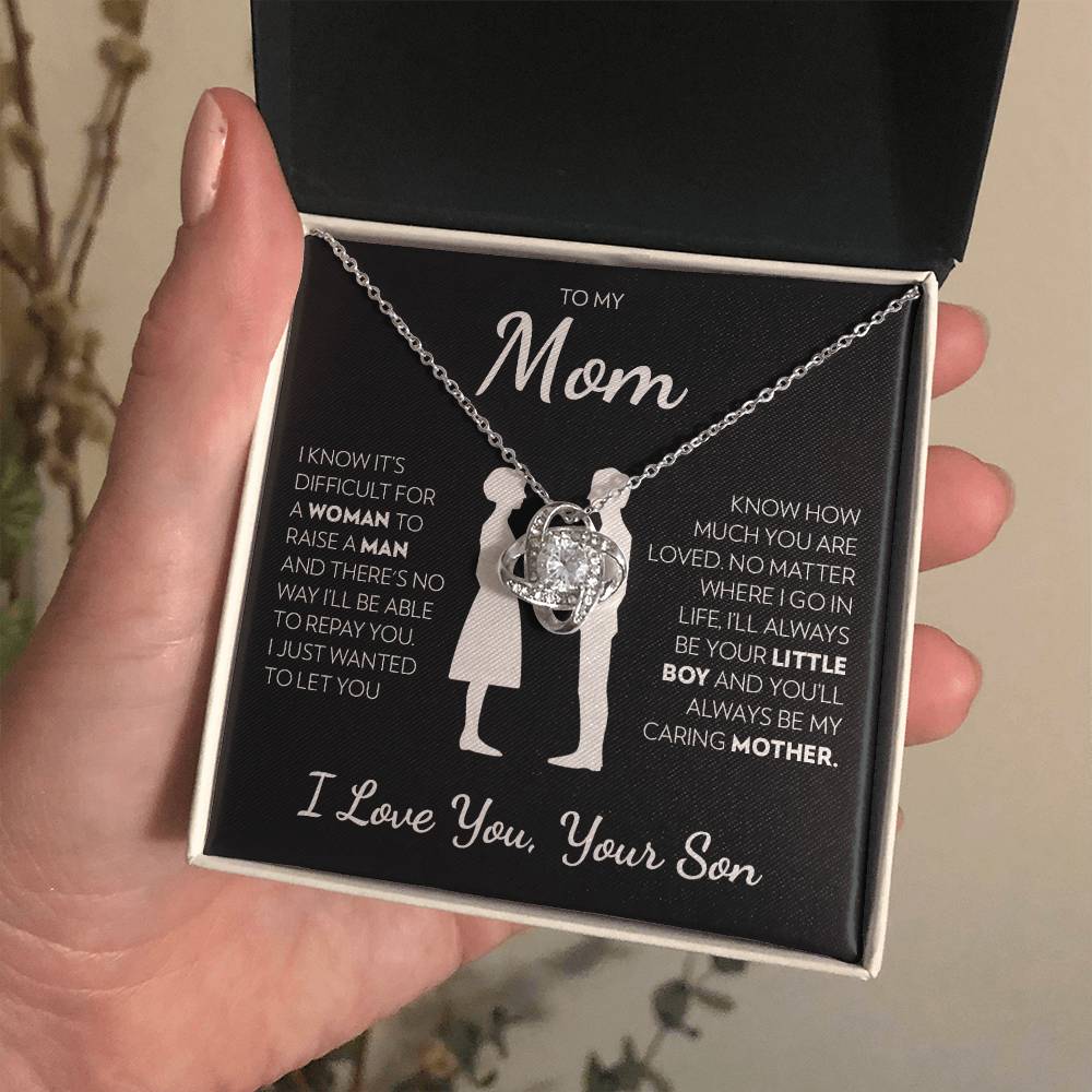 Son to Mom - Caring Mother - Love Knot Necklace