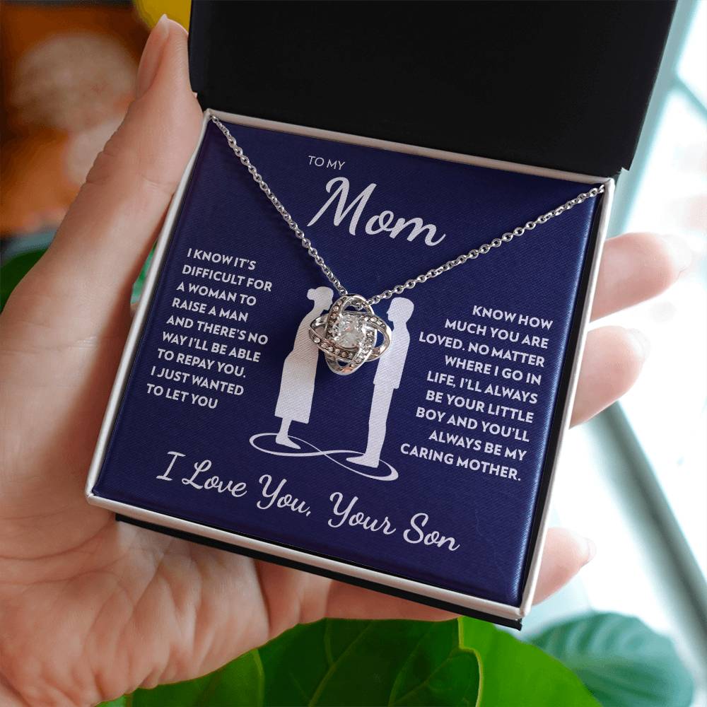 Son to Mom - Caring Mother - Love Knot Necklace