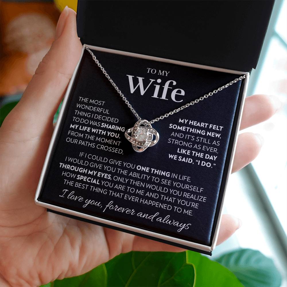 To My Wife - Our Paths - Love Knot Necklace