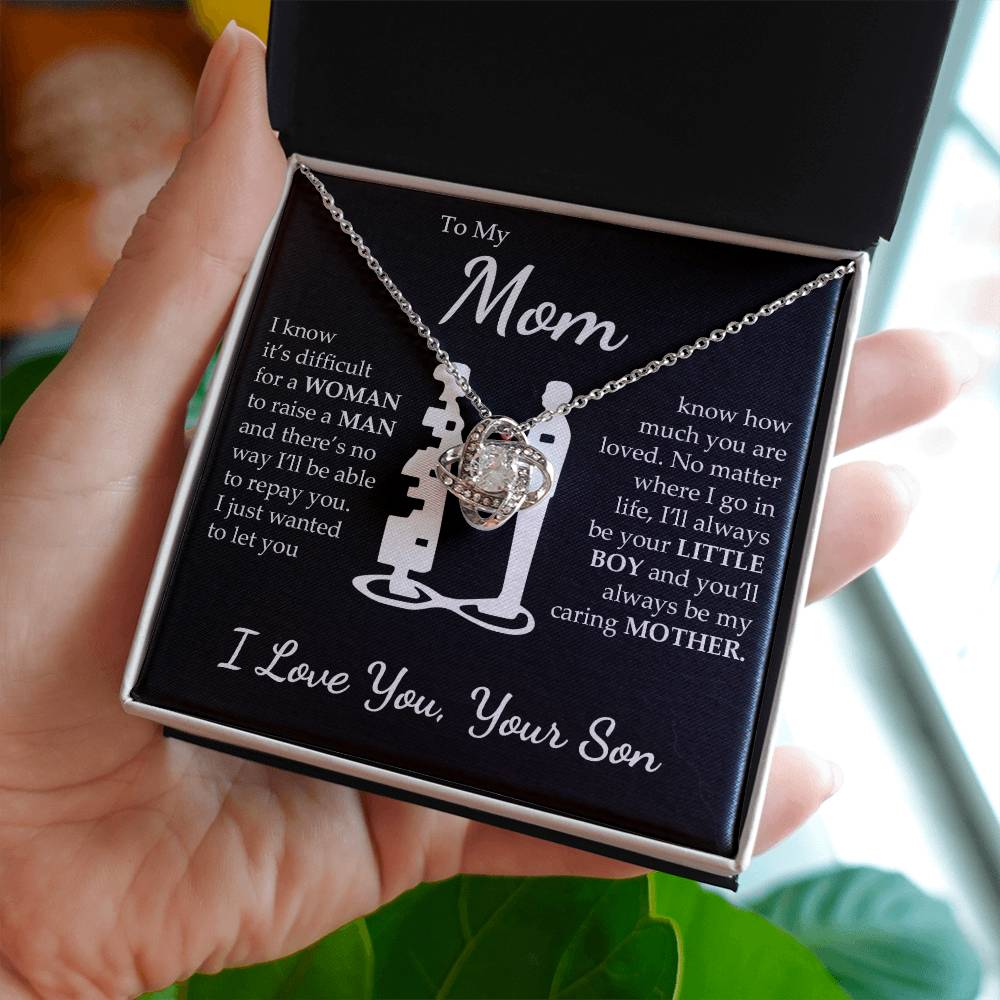 Son to Mom - Caring Mother - Love Knot Necklace
