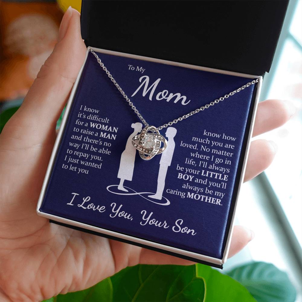Son to Mom - Caring Mother - Love Knot Necklace