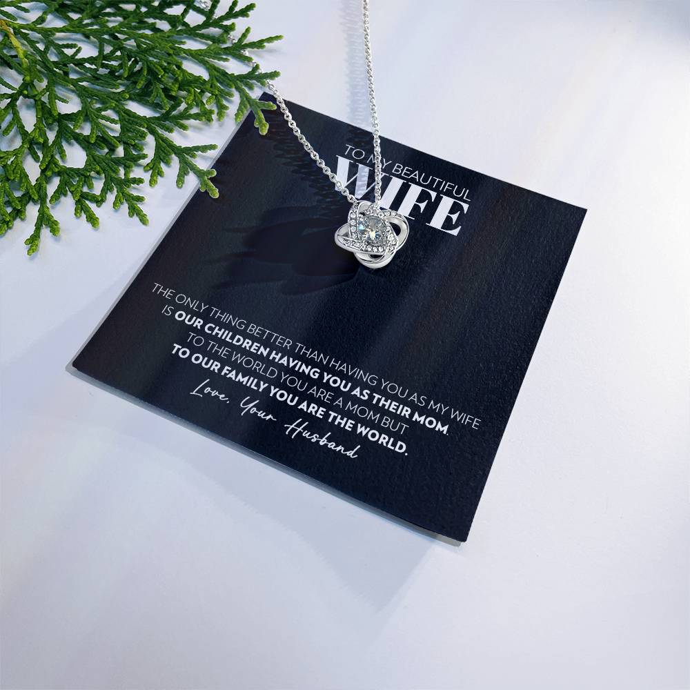 To My Wife - Only Thing Better (Black) - Love Knot Necklace
