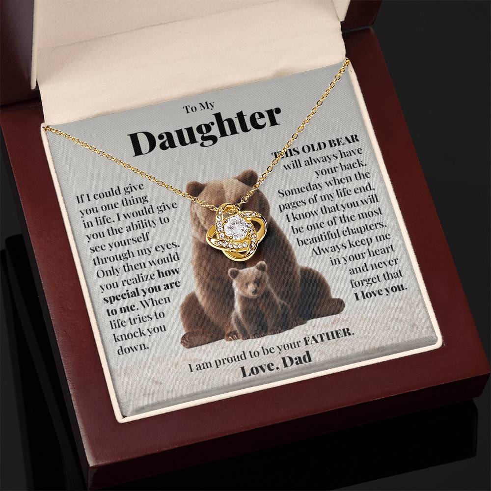 To My Daughter (From Dad) - This Old Bear - Love Knot Necklace