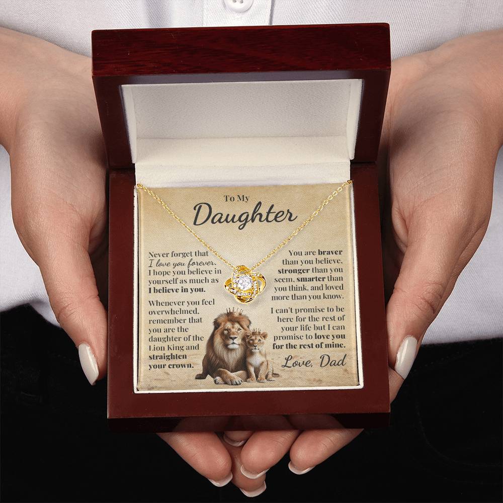 To My Daughter (from Dad) - Lion King - Love Knot Necklace