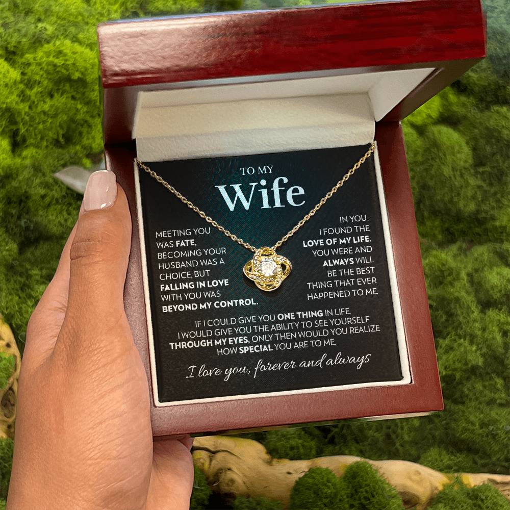 Gift for Wife - Love of My Life - Love Knot Necklace
