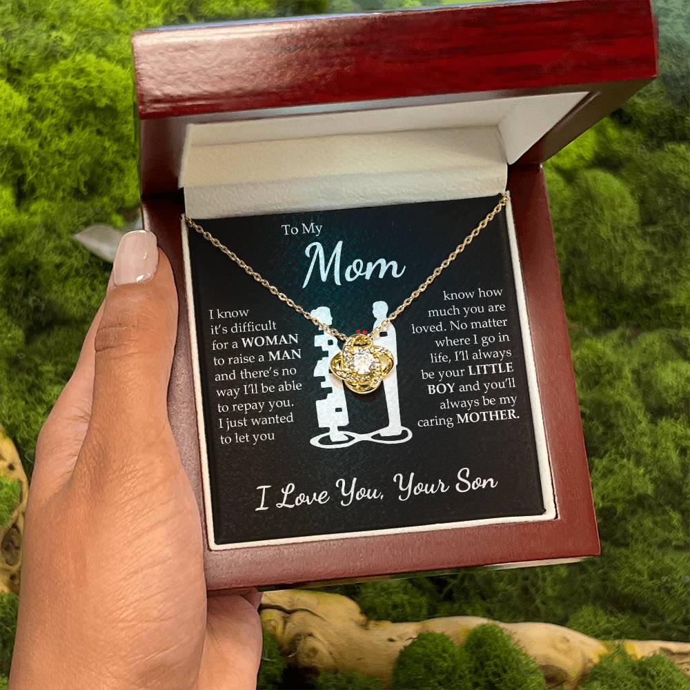 Son to Mom - Caring Mother - Love Knot Necklace