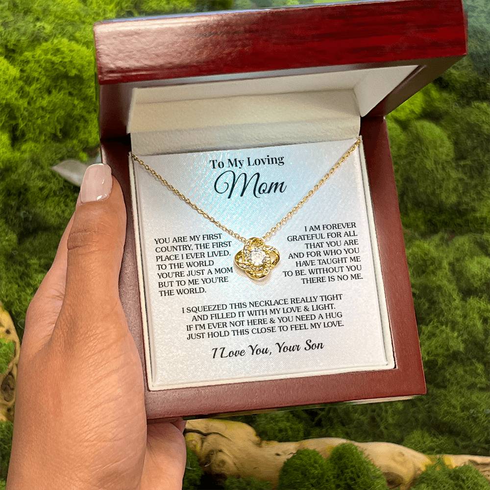To Mom (From Son) - Hold This Close - Love Knot Necklace