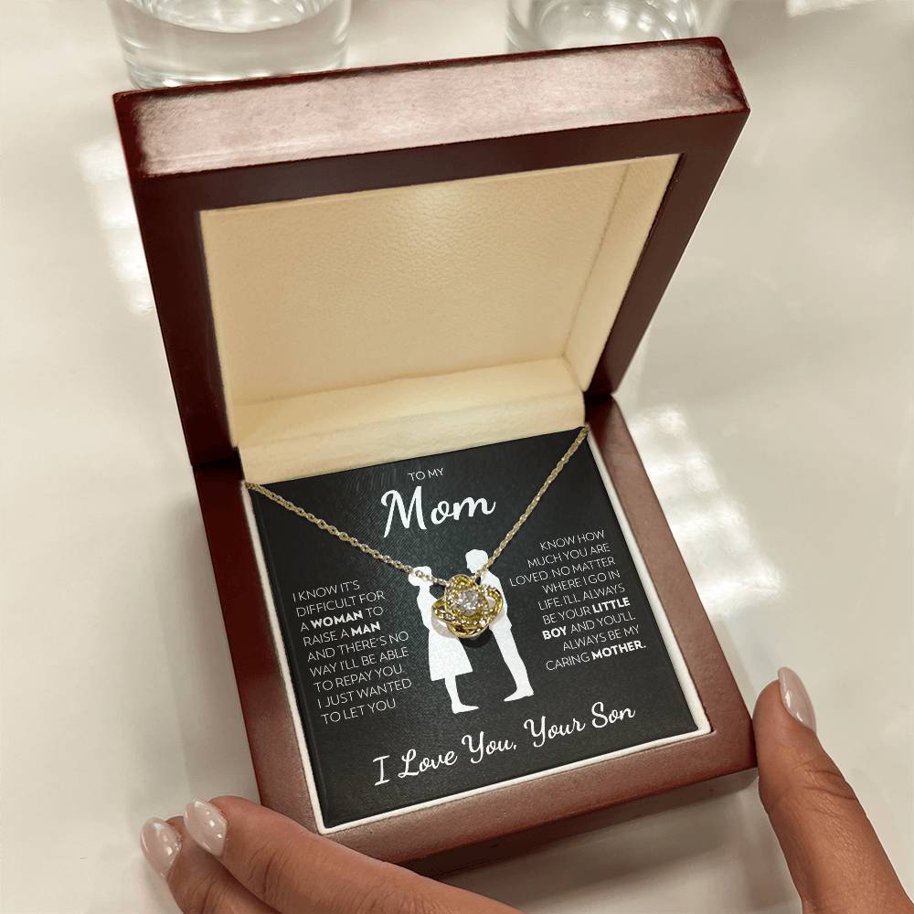 Son to Mom - Caring Mother - Love Knot Necklace