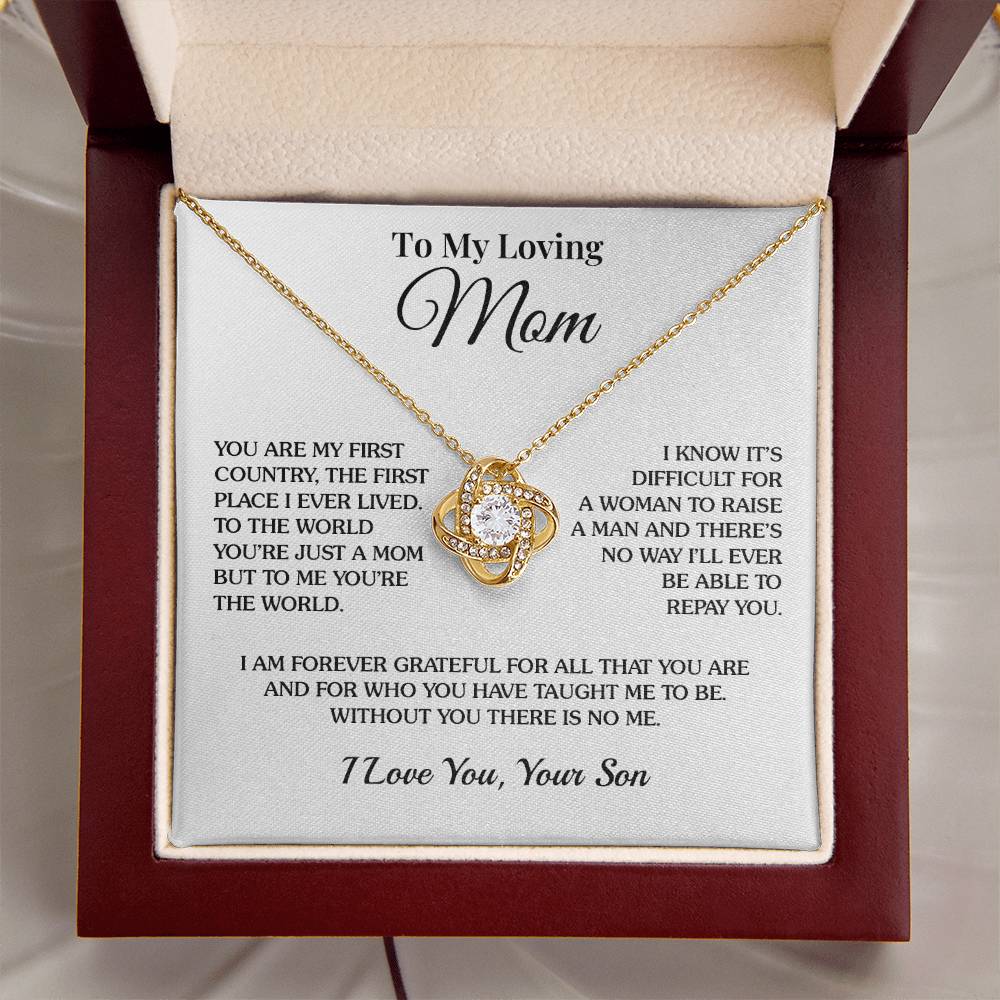 To Mom (From Son) - First Country - Love Knot Necklace