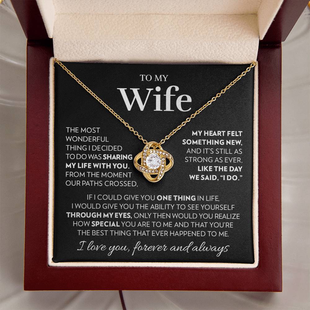 To My Wife - Our Paths - Love Knot Necklace