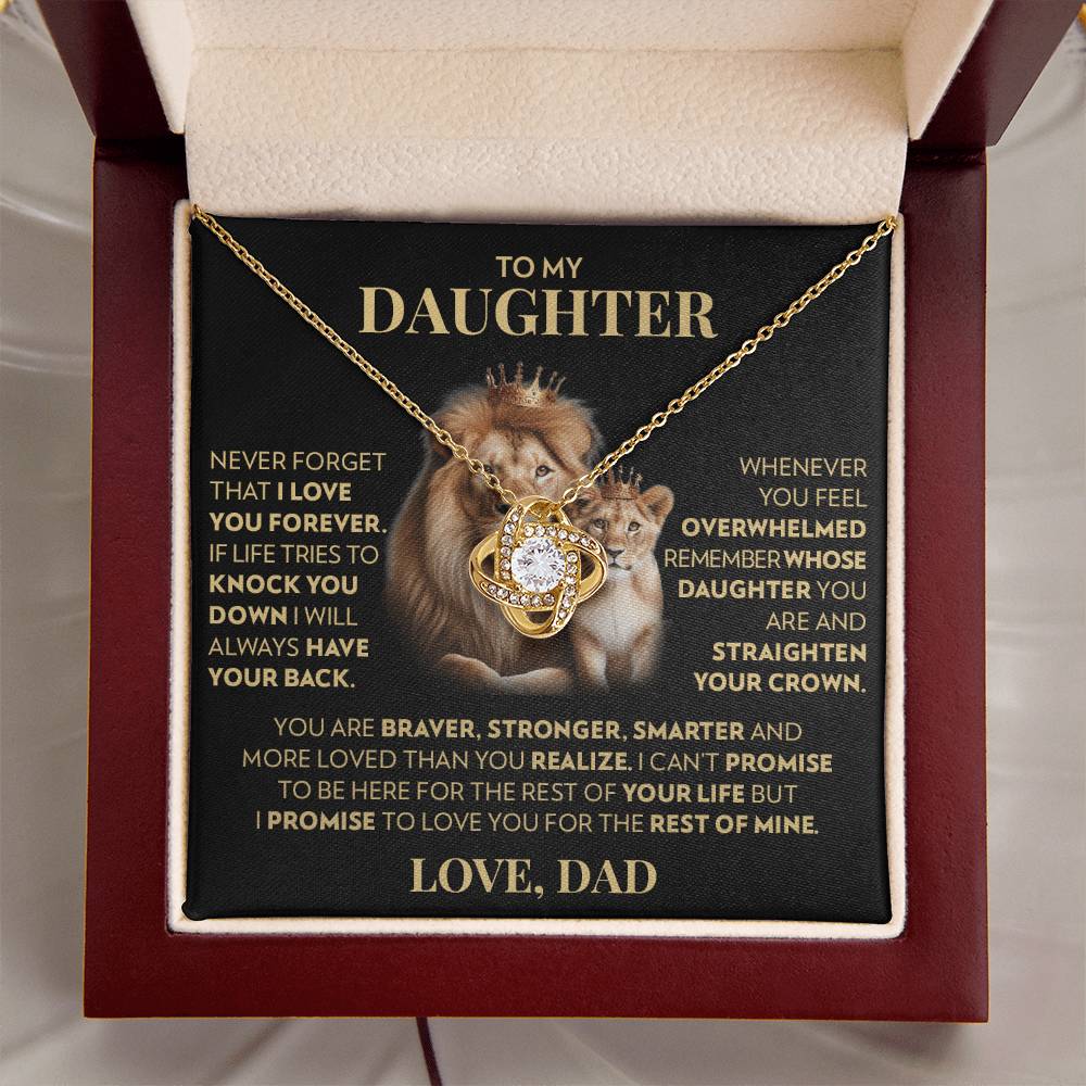 To Daughter (From Dad) - More Loved - Love Knot Necklace