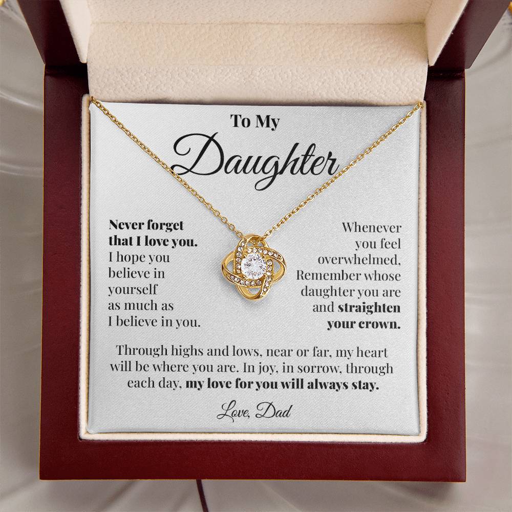 To Daughter (From Dad) - Each Day - Love Knot Necklace