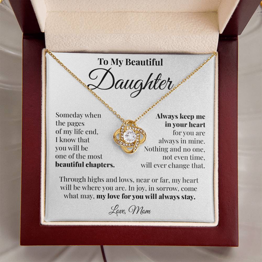 To Daughter (From Mom) - Highs and Lows - Love Knot Necklace