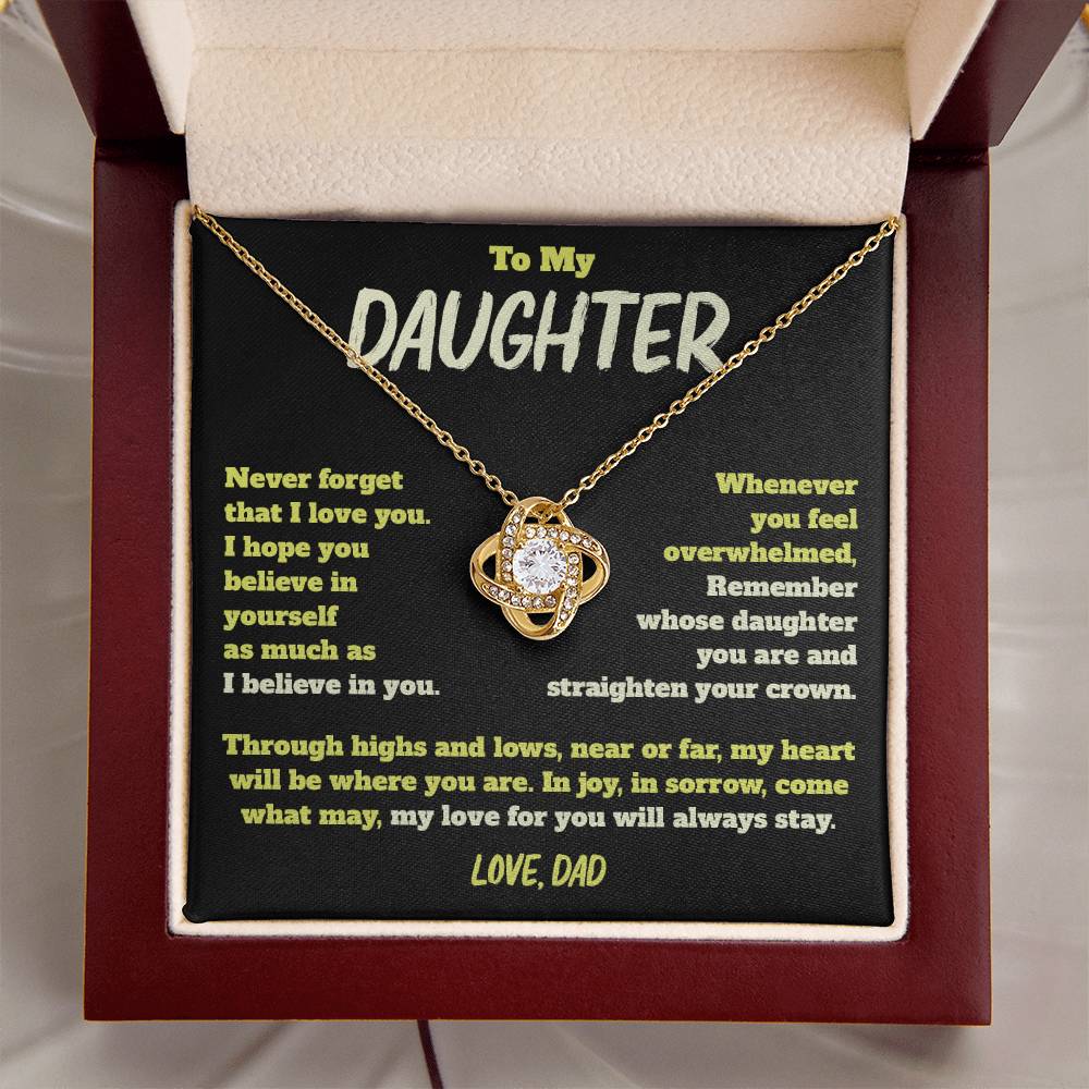 To Daughter (From Dad) - Highs and Lows - Love Knot Necklace