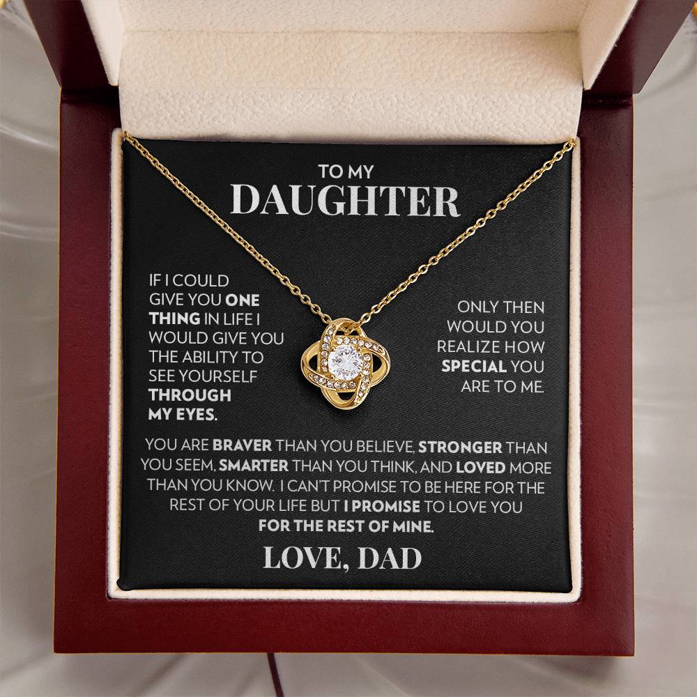 To Daughter (From Dad) - How Special You Are - Love Knot Necklace